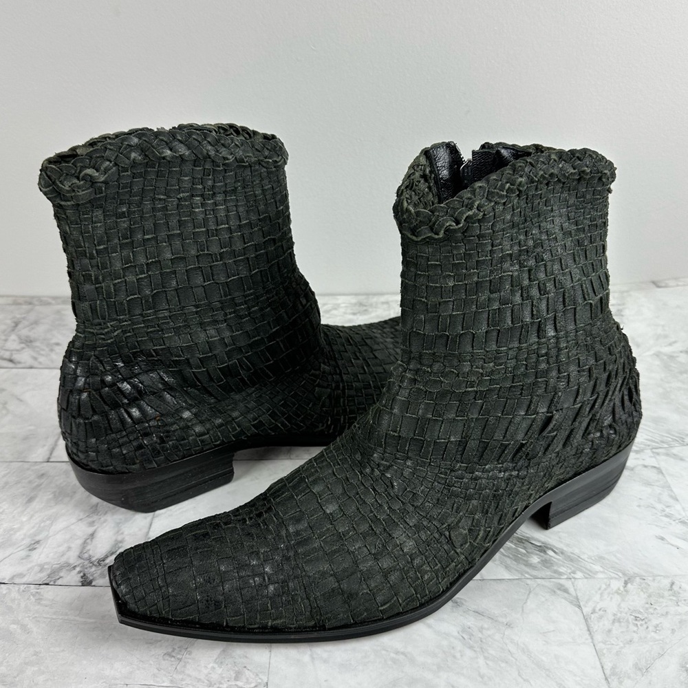 New Jo Ghost woven ankle leather boots Italy